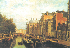 Pijpenmarkt ( n.z. voorburgwal) by Johan Conrad Greive