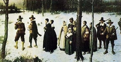 Pilgrims Going to Church by George Henry Boughton