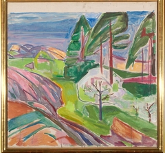 Pine Trees and Fruit Trees in Blossom by Edvard Munch