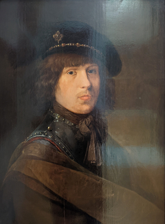 Portrait de l'artiste en cuirasse et coiffé d'un béret à plume by Pieter Symonsz Potter