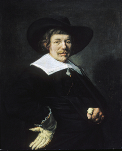 Portrait of a man with tassle collar and floppy hat by Jan Hals