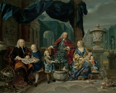 Portrait of David van Mollem with his Family by Nicolaas Verkolje