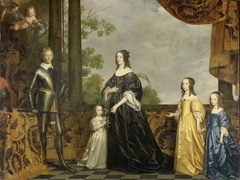 Portrait of Frederik Hendrik (1584-1647), Prince of Orange, his Wife Amalia van Solms (1602-1675) and their three youngest Daughters Albertina Agnes (1634-1696), Henrietta Catharina (1637-1708), and Maria (1642-1688) by Gerard van Honthorst