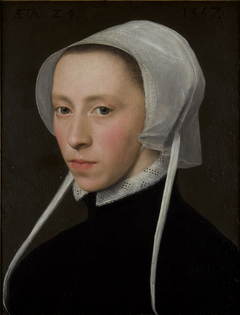 Portret van een jonge vrouw by Willem Key