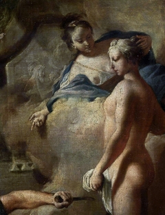 Pygmalion at work (detail). by Louis-Michel van Loo