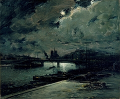 Quai à la Seine, Paris, au Clair de Lune by Frank Myers Boggs