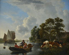 Riviergezicht bij Dordrecht in de zogenaamde Pelser by Leendert de Koningh