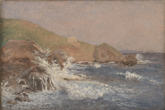 Rough Sea on a Rocky Coast, Capri by Christen Købke