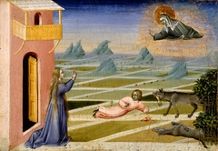 Saint Clare Rescuing a Child Mauled by a Wolf by Giovanni di Paolo