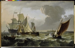 Schips in the roadstead of Enkhuizen by Ludolf Bakhuizen