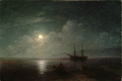 Seascape with full moon by Ivan Ayvazovsky