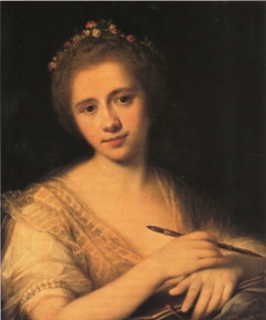 Self-portrait with flower-wreath by Angelica Kauffman