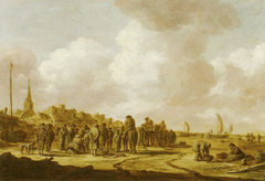 Selling fish at the Beach of Scheveningen by Jan van Goyen