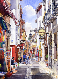 Shops in the Albaicin, Granada by Margaret Merry