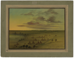 Sioux Village - Lac du Cygne by George Catlin