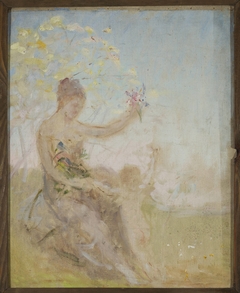 Sketch for the panel “Springtime” for the Bakhchi-Dere villa in Yalta by Jan Ciągliński