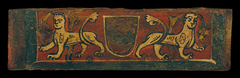 Small coffered ceiling panel with coat of arms and manticores by Anonymous