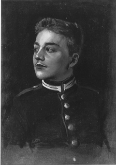 Son of the artist in uniform by Albert von Keller