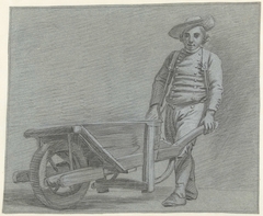 Staande man met kruiwagen by Jordanus Hoorn