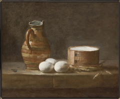 Still Life with Eggs, Cheese, and a Pitcher by Jean-Baptiste-Siméon Chardin