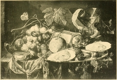 Still-Life with Oysters, Wine and Grapes by Cornelis de Heem