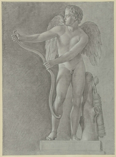 Studie naar een standbeeld van Cupido die zijn boog spant by Jean Grandjean