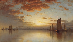 Sunset over New York Bay by Sanford Robinson Gifford