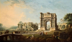 The Arch of Trajan at Benevento by Antonio Joli