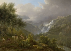 The Cascades at Tivoli, with a Storm Approaching by Abraham Teerlink