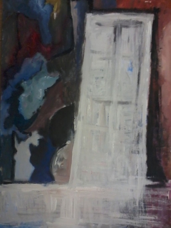 the door (acrylic colours on canva) by Vivian Kourgiali