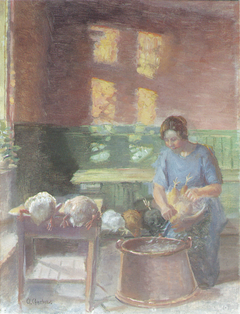 The hens are plucked by Anna Ancher