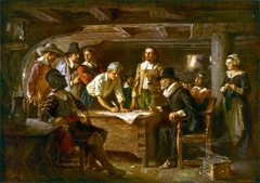 The Mayflower Compact, 1620 by Jean Leon Gerome Ferris