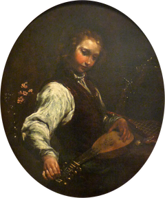 The Pandurina Player by Giuseppe Maria Crespi