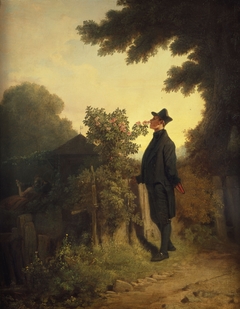 The Rose Lover by Carl Spitzweg