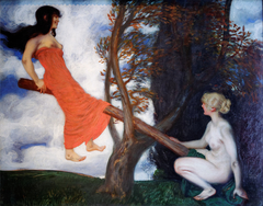 The Seesaw by Franz Stuck