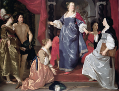 The Town of Leiden receives the Cloth Industry by Abraham Lambertsz van den Tempel