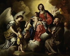 The Virgin and Child, with a boy presented by his Guardian Angel, and S. Francesco Di Paola by Francesco Solimena