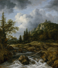 The Waterfall before the Mountain Castle by Jacob van Ruisdael