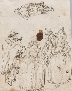 Two studies of figures. by Jacob de Gheyn II