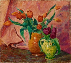 Two Vases with Tulips by Alfred Finch