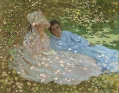 Two Women in a Garden by Claude Monet