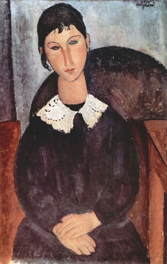 Elvira mit weissem Kragen by Amedeo Modigliani