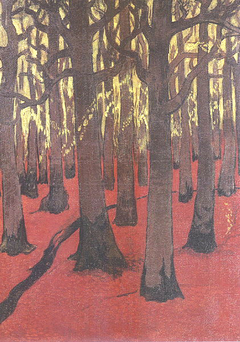 La forêt au sol rouge by Georges Lacombe