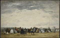 Vacationers on the Beach at Trouville by Eugène Boudin