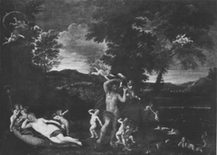 Venus, von Mars belauscht by Francesco Albani