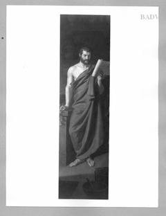 Vier Apothekertafeln, eine männliche Figur (Galenus) by Ferdinand Georg Waldmüller