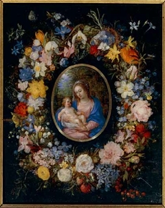 Virgin and Child in a Garland of Flowers by Jan Brueghel the Elder