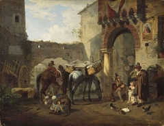 Vor einer Schänke in Tivoli by Peter von Hess