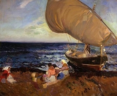 Waiting for the Catch, Valencia Beach by Joaquin Sorolla y Bastida