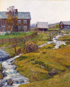 Wet Autumn at Hov in Øyer, Gudbrandsdalen by Fredrik Borgen